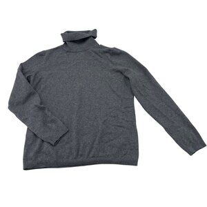 Talbots Petites Women's Gray Turtleneck Sweater M P Cotton Blend Long Sleeve
